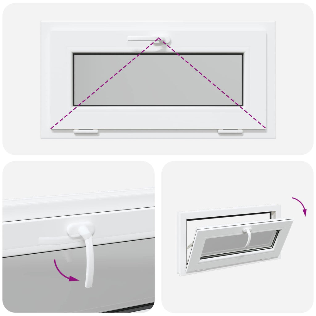 Finestra per Soffitta RISOR 80 x 40 cm PVC e Vetro Bianco