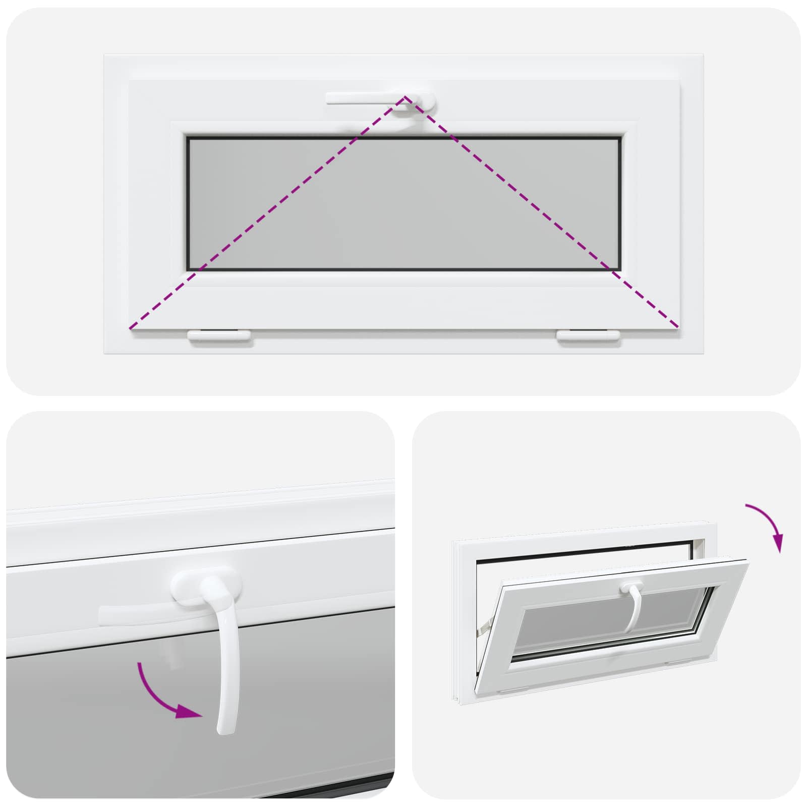 Finestra per Soffitta RISOR 80 x 40 cm PVC e Vetro Bianco