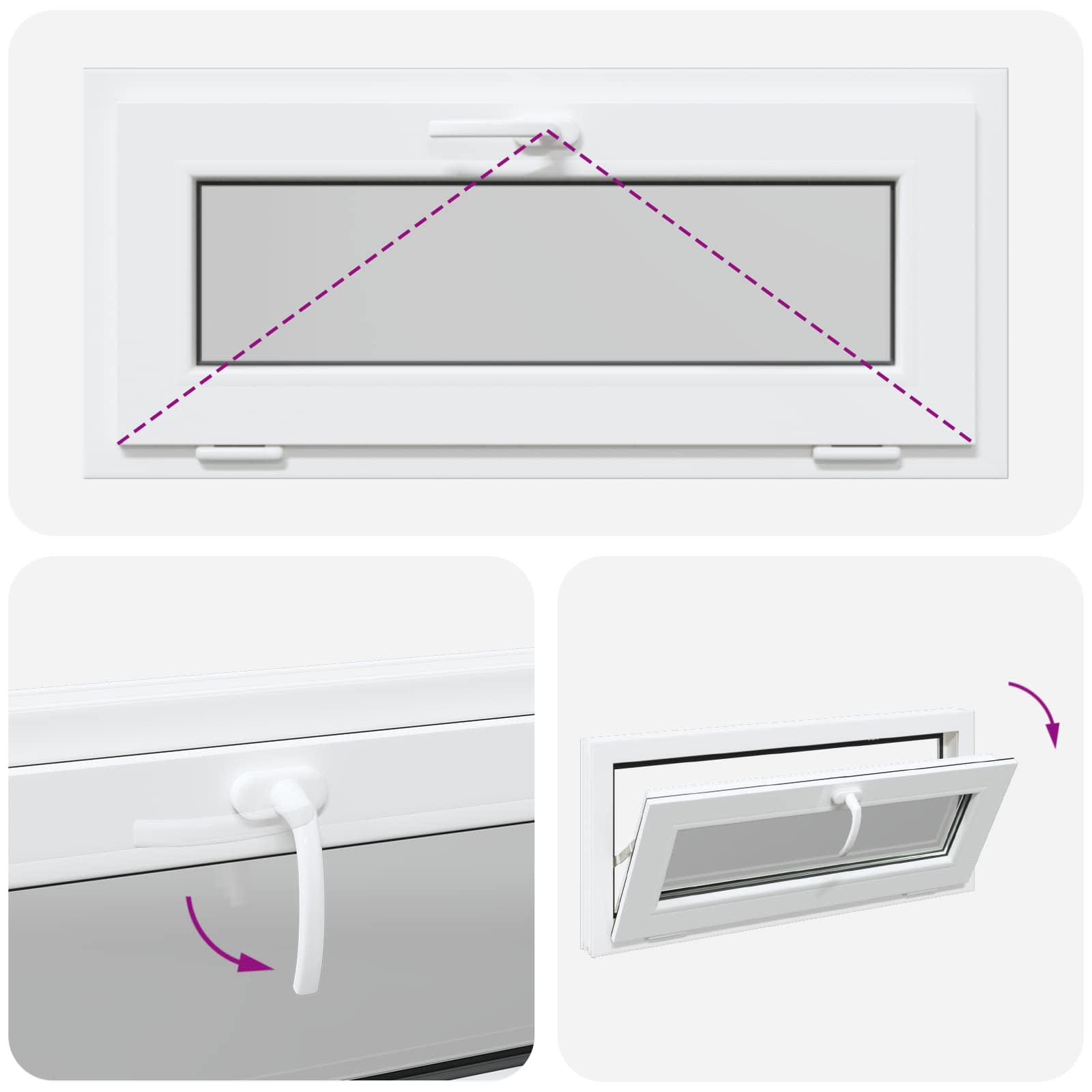 Finestra per Soffitta RISOR 90 x 40 cm PVC e Vetro Bianco