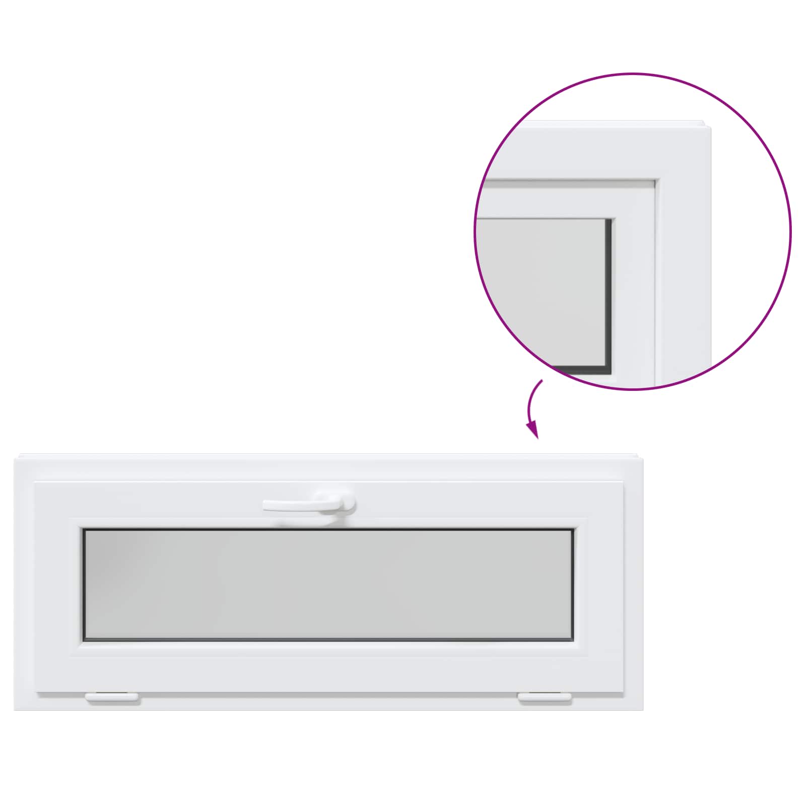 Finestra per Soffitta RISOR 110 x 40 cm PVC e Vetro Bianco