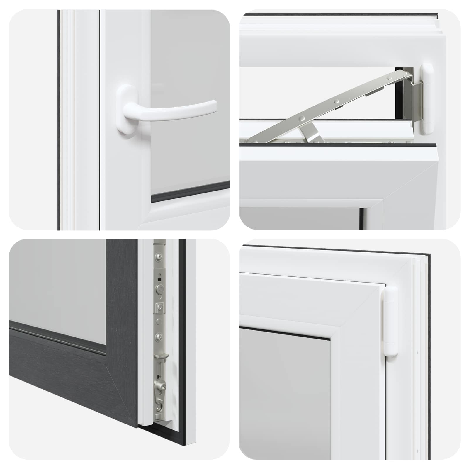 Finestra per Soffitta RISOR 50 x 50 cm PVC e Vetro Antracite