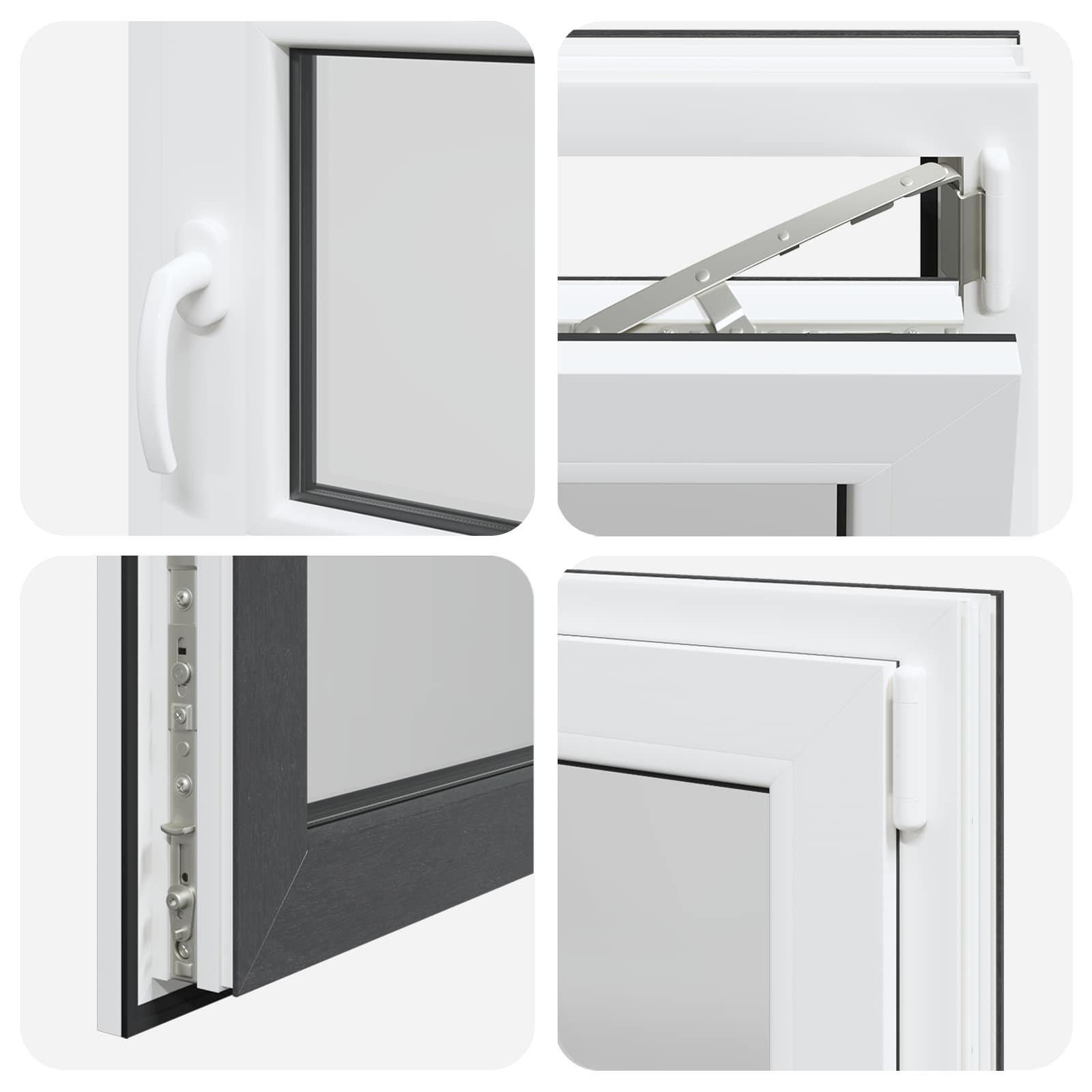Finestra per Soffitta RISOR 60 x 60 cm PVC e Vetro Antracite