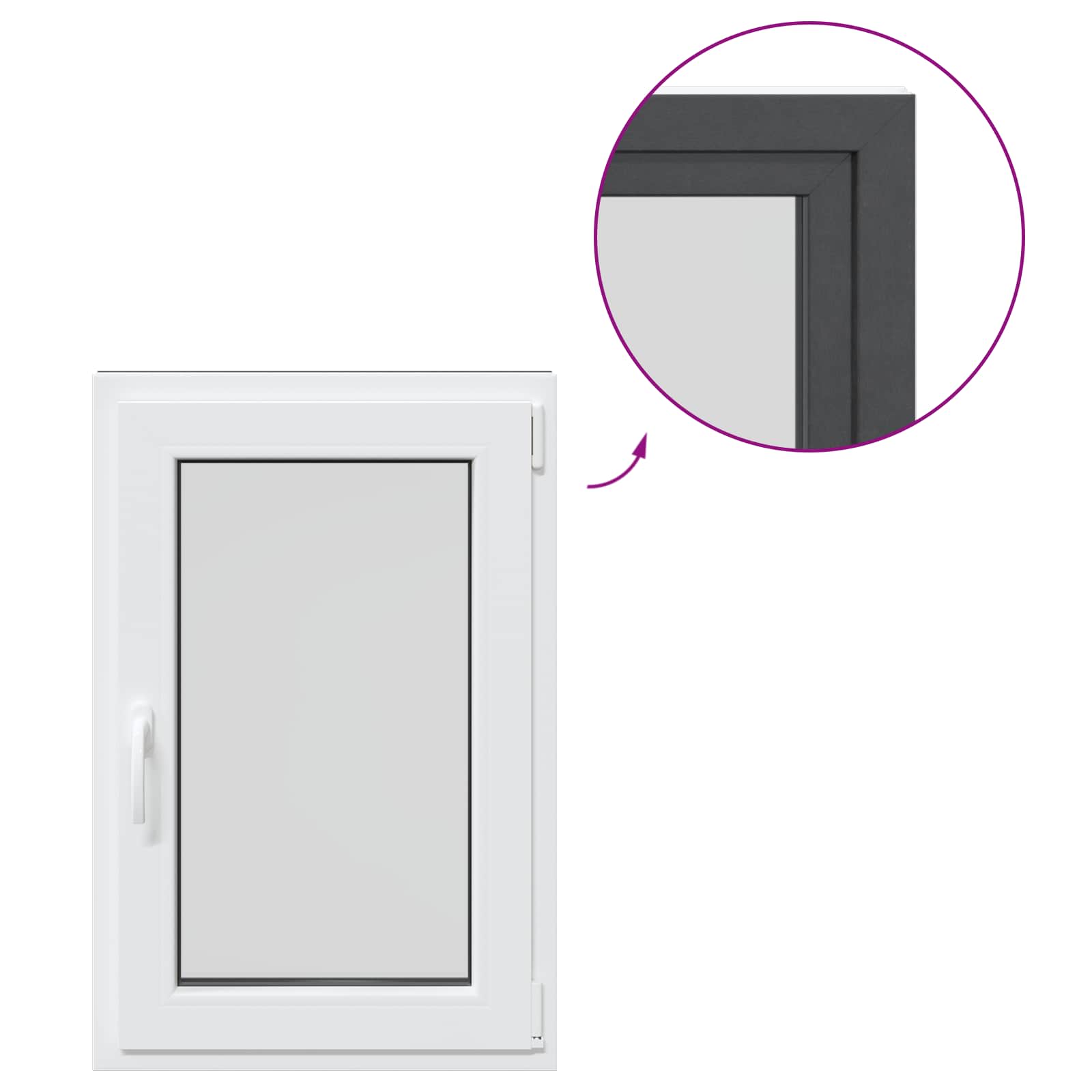 Finestra per Soffitta RISOR 60 x 80 cm PVC e Vetro Antracite