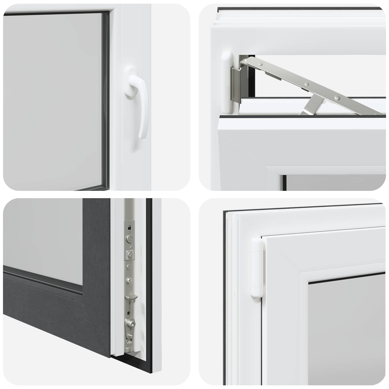 Finestra per Soffitta RISOR 80 x 50 cm PVC e Vetro Antracite