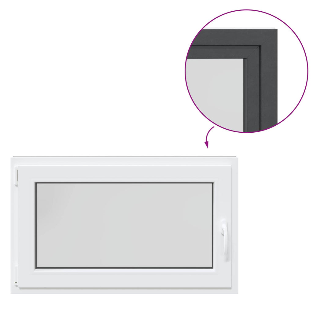 Finestra per Soffitta RISOR 100 x 60 cm PVC e Vetro Antracite