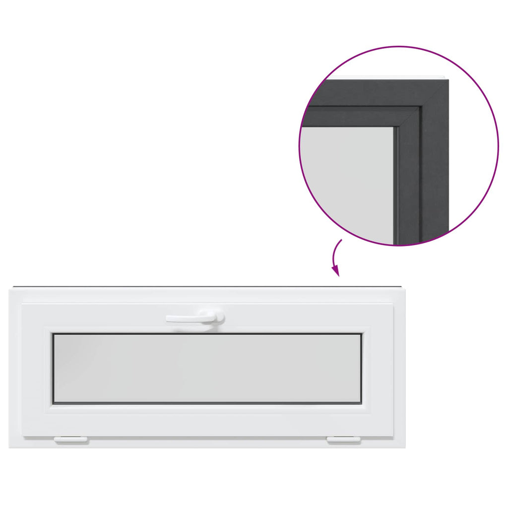 Finestra per Soffitta RISOR 100 x 40 cm PVC e Vetro Antracite