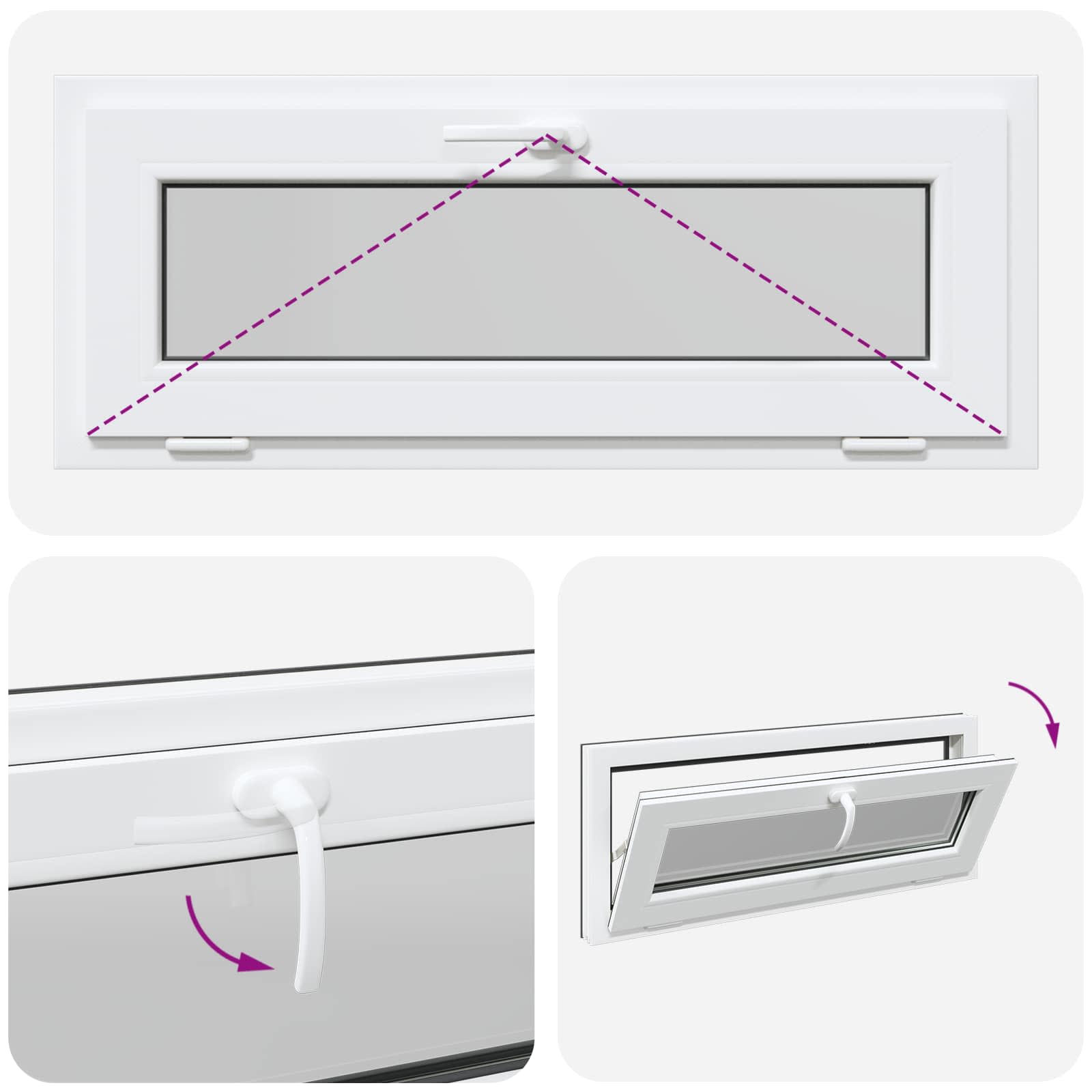 Finestra per Soffitta RISOR 100 x 40 cm PVC e Vetro Antracite