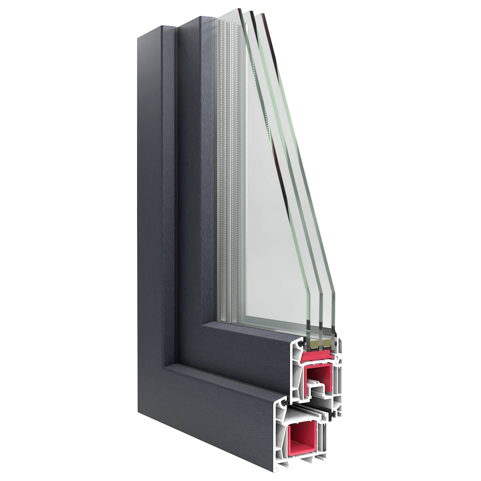 Finestra per Soffitta RISOR 100 x 60 cm PVC e Vetro Antracite