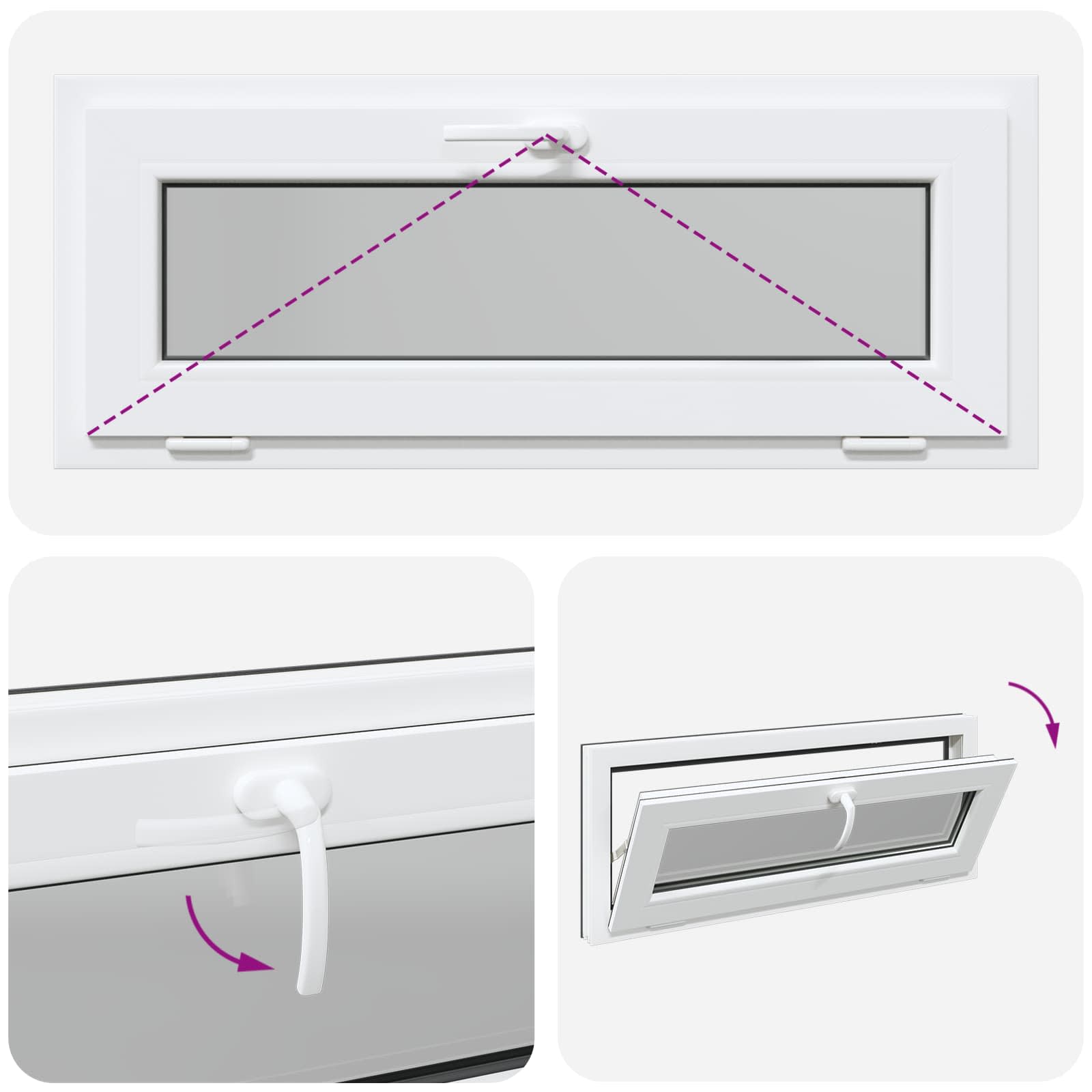 Finestra per Soffitta RISOR 100 x 40 cm PVC e Vetro Antracite