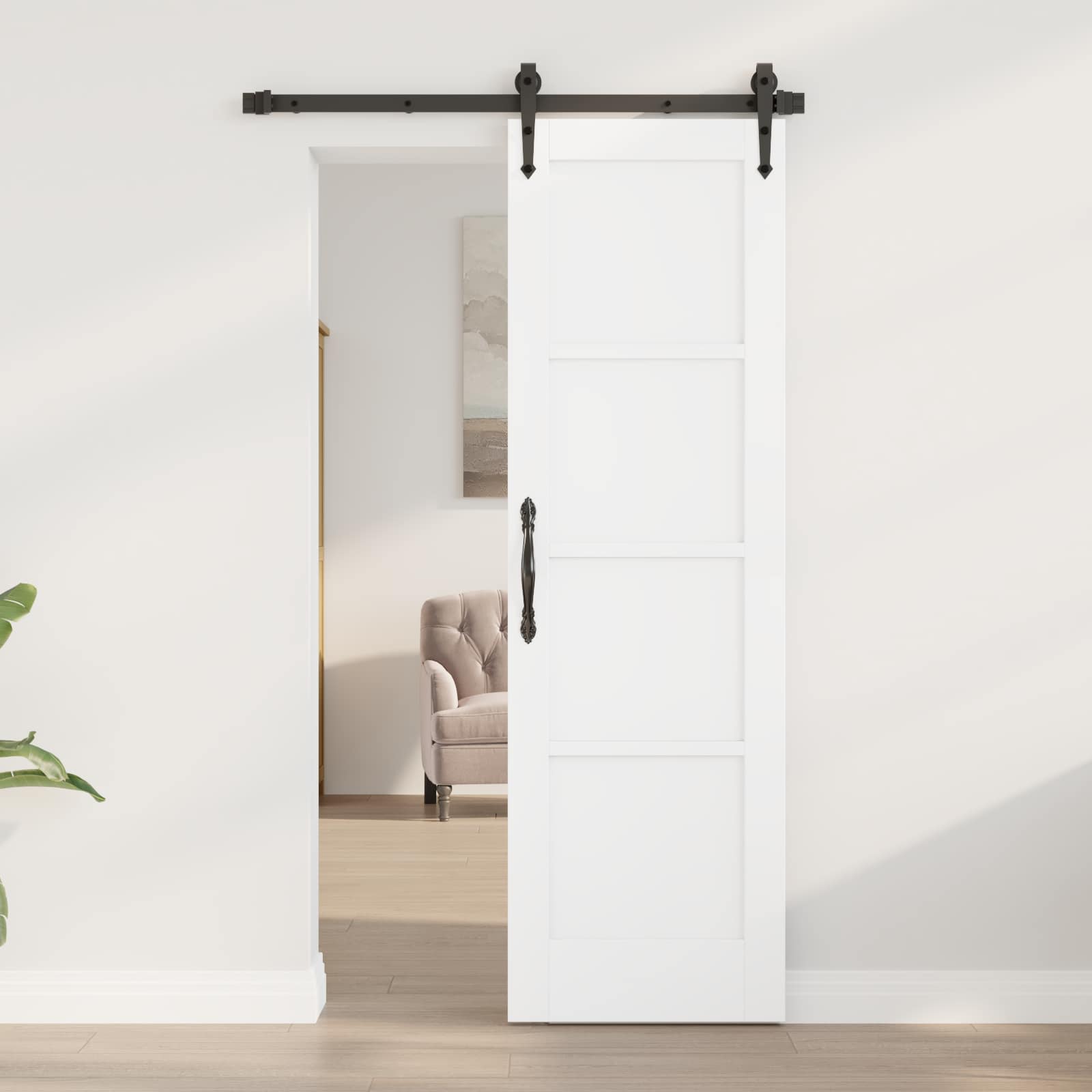 Porta Interna Scorrevole Bianco 61 x 198,5 cm Legno Compensato