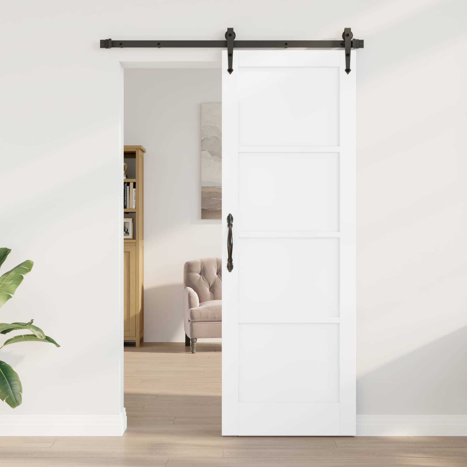Porta Interna Scorrevole Bianco 73,5 x 211 cm Legno Compensato