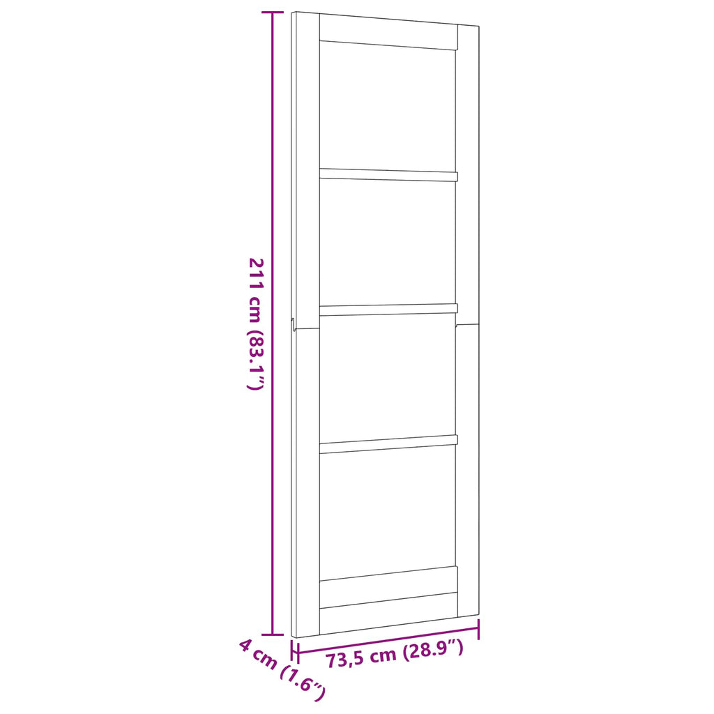 Porta Interna Scorrevole Bianco 73,5 x 211 cm Legno Compensato