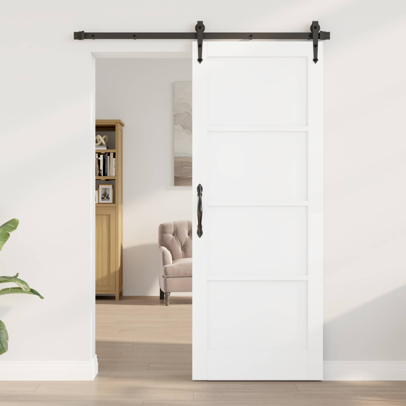 Porta Interna Scorrevole Bianca 78 x 202 cm Legno Compensato