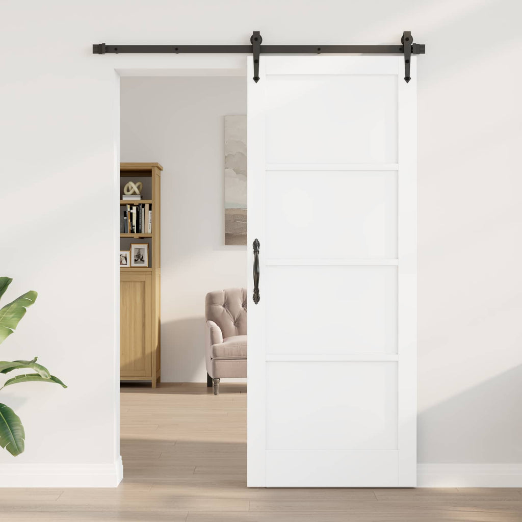 Porta Interna Scorrevole Bianca 83 x 211 cm Legno Compensato