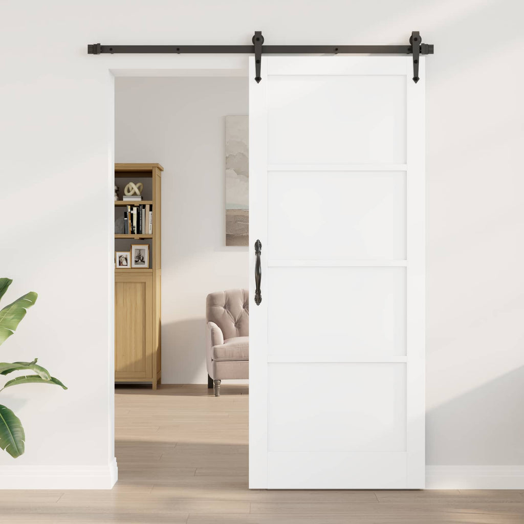 Porta Interna Scorrevole Bianco 86 x 211 cm Legno Compensato