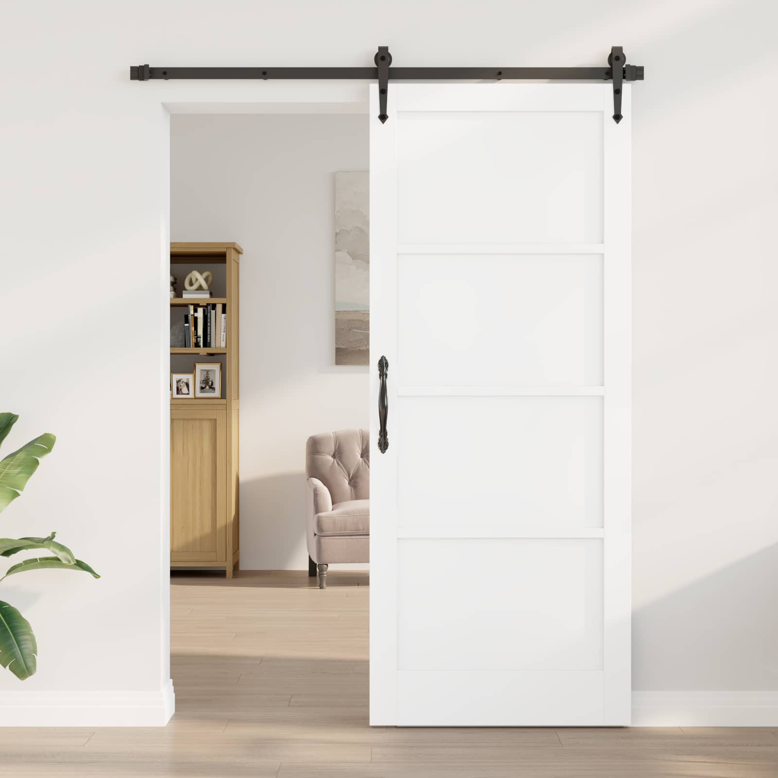 Porta Interna Scorrevole Bianco 86 x 211 cm Legno Compensato