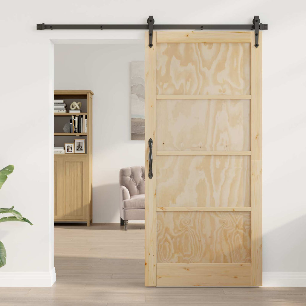 Porta Interna Scorrevole Legno Compensato Naturale 93 x 202 cm