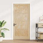 Porta Interna Scorrevole Legno Compensato Naturale 93 x 202 cm