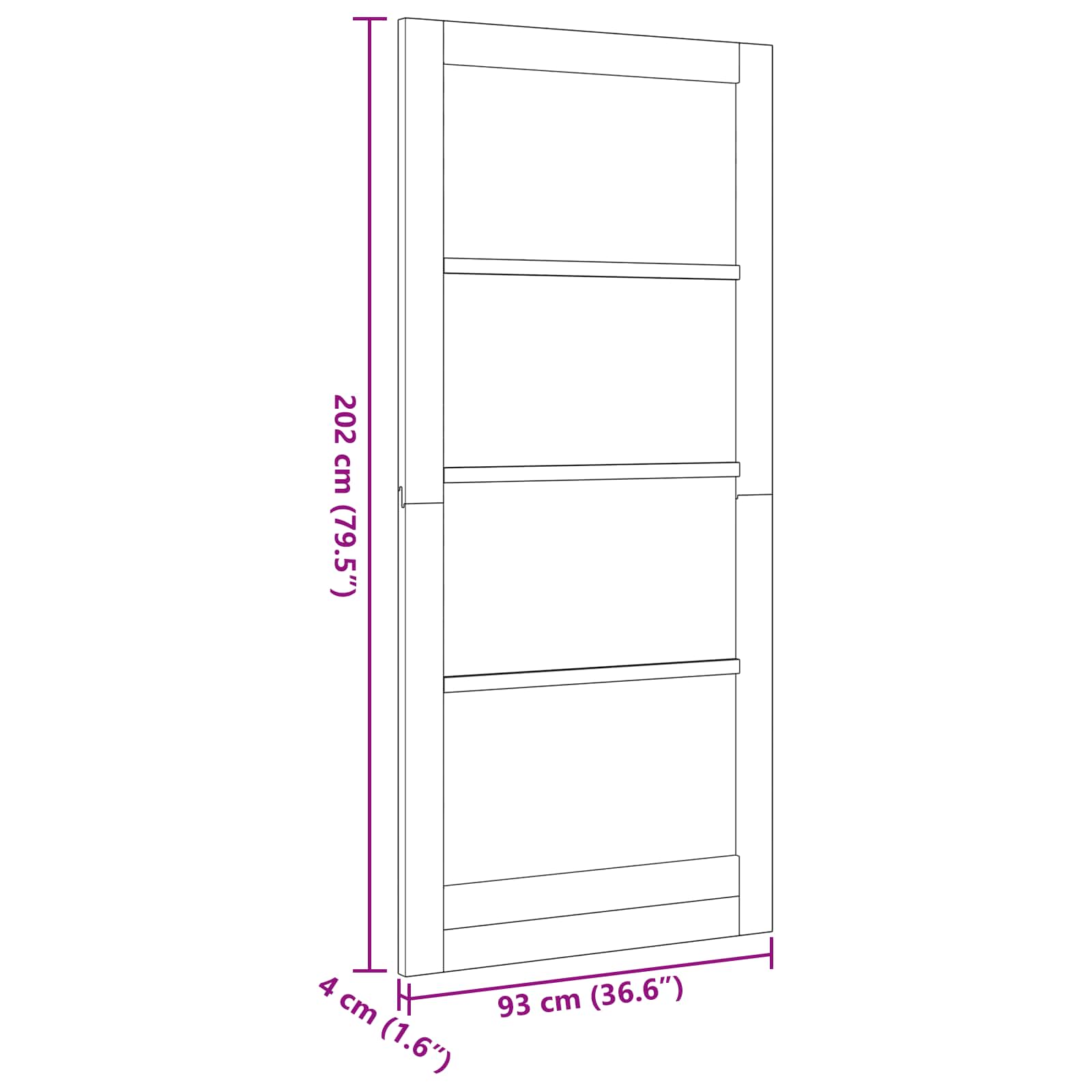 Porta Interna Scorrevole Legno Compensato Naturale 93 x 202 cm