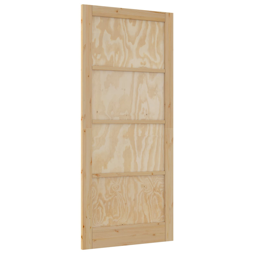 Porta Interna Scorrevole in Legno Compensato e Pino Naturale 93 x 211 cm