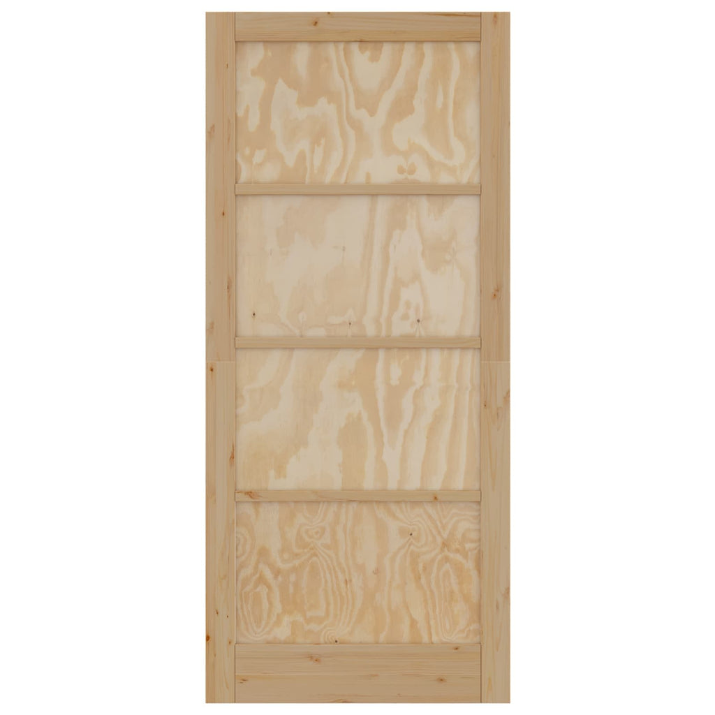 Porta Interna Scorrevole in Legno Compensato e Pino Naturale 93 x 211 cm