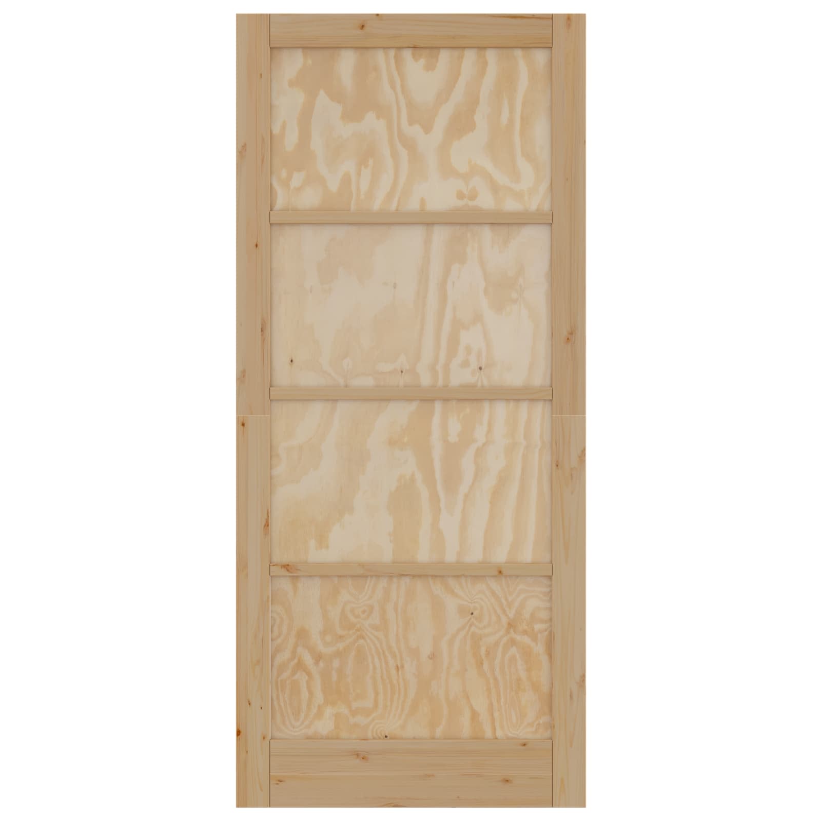 Porta Interna Scorrevole in Legno Compensato e Pino Naturale 93 x 211 cm