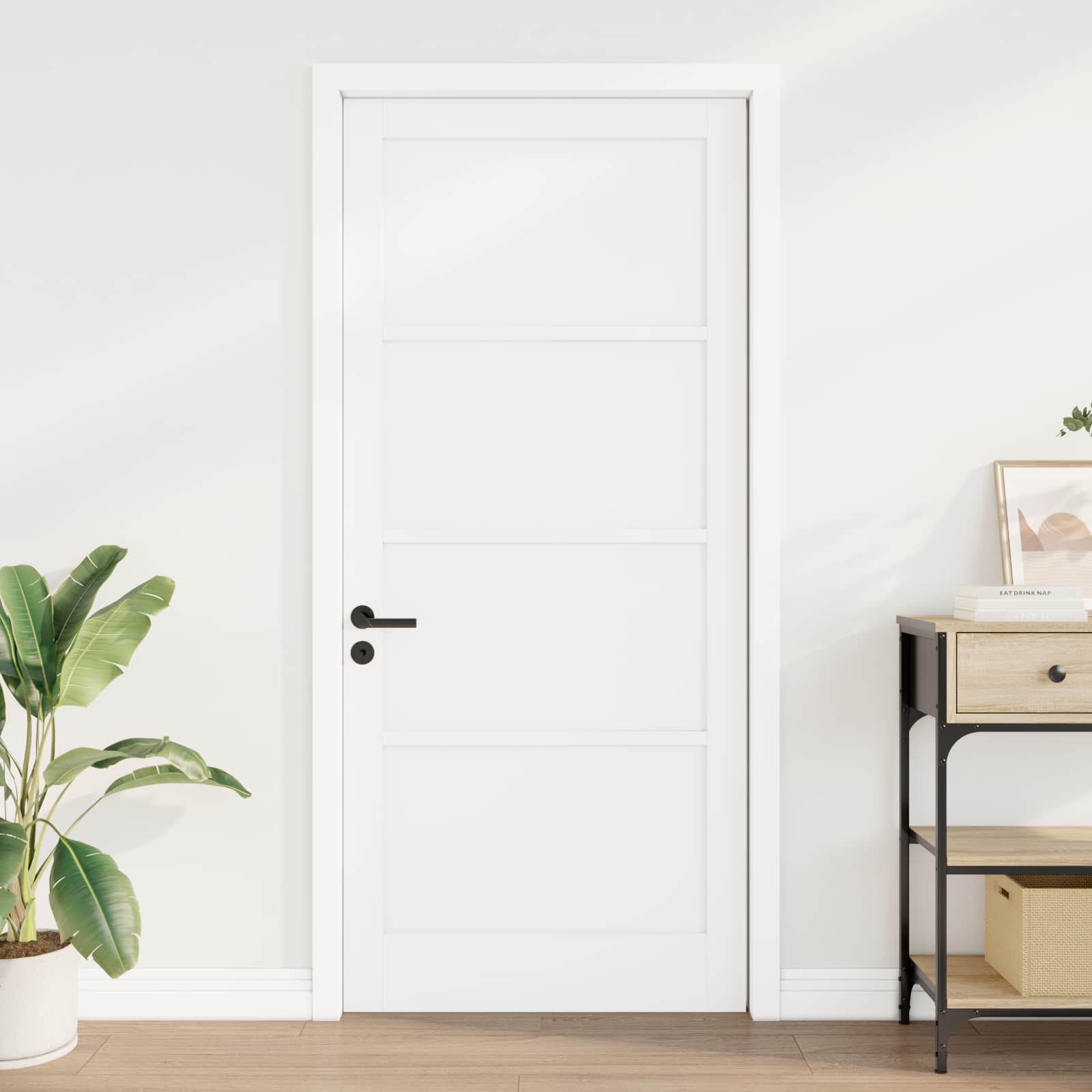Porta Interna Scorrevole Bianca 93 x 211 cm Legno Compensato