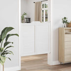 Porte Swing 2 pcs Bianco Legno Massello di Pino 100x100 cm