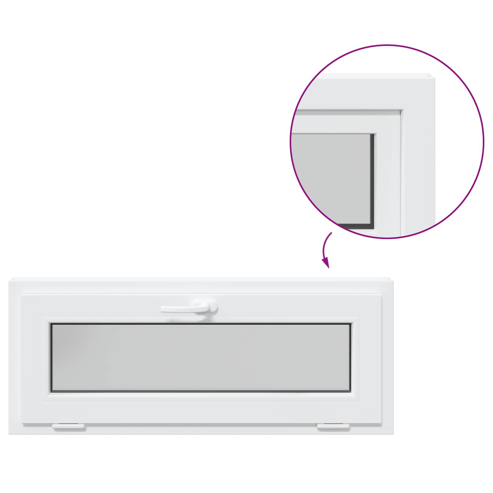 Finestra per Soffitta RISOR 100 x 40 cm PVC e Vetro Bianco