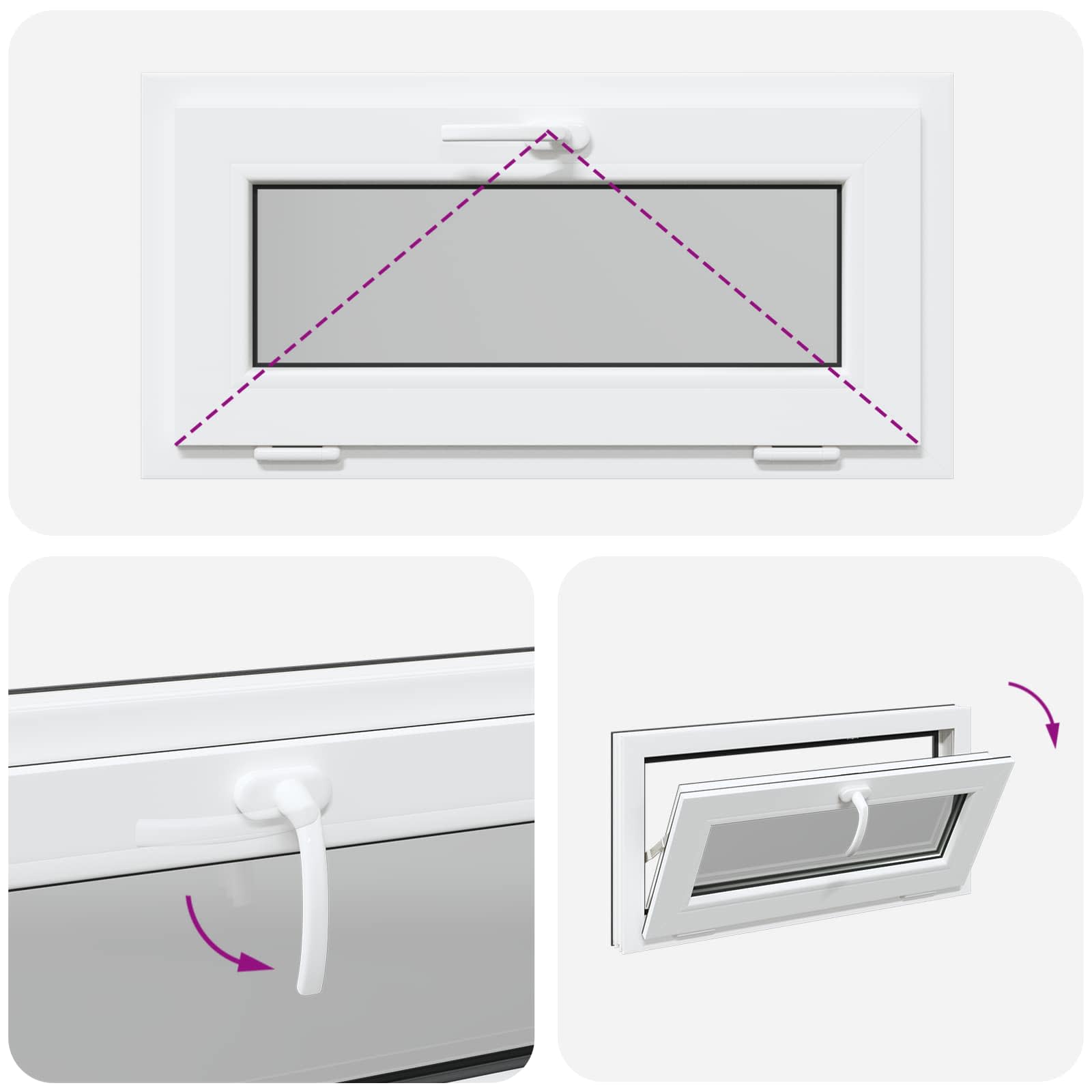 Finestra per Soffitta RISOR 80 x 40 cm PVC e Vetro Antracite